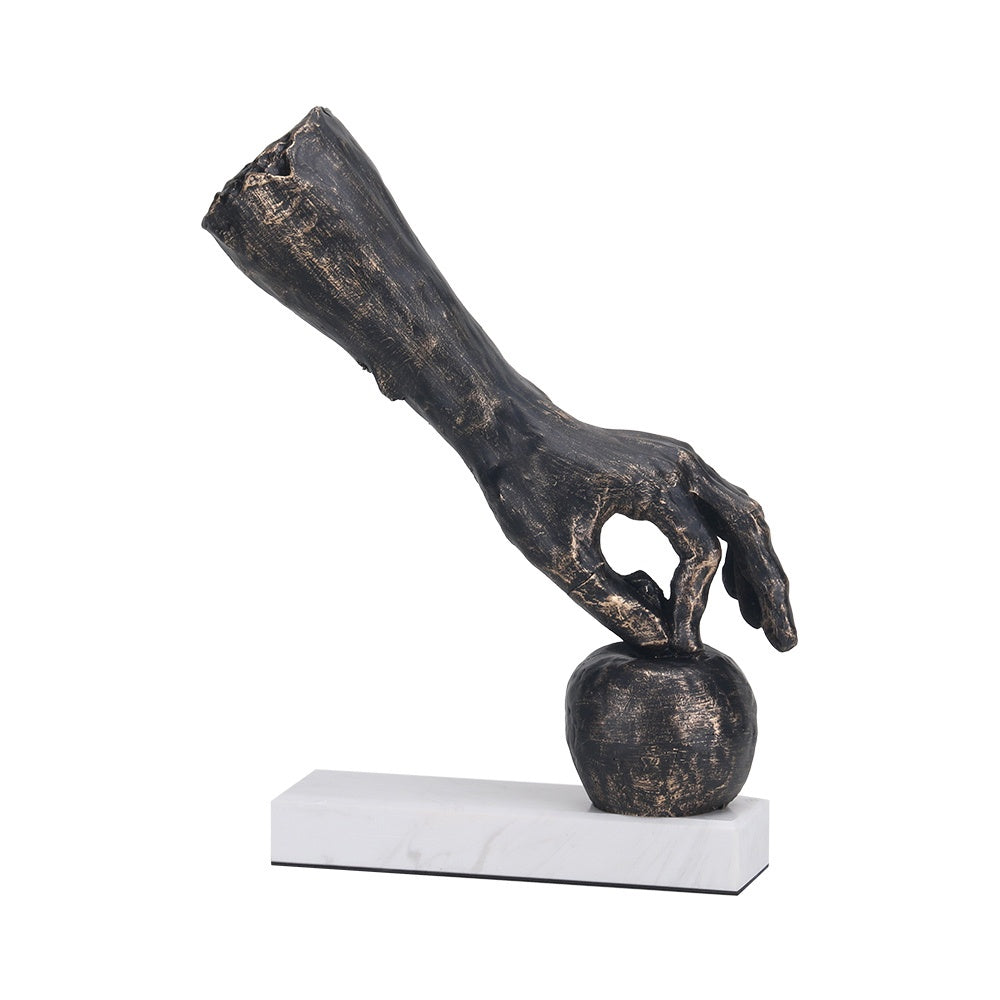 Dark Bronze Resin Sculpture with Marble Base CZ3115