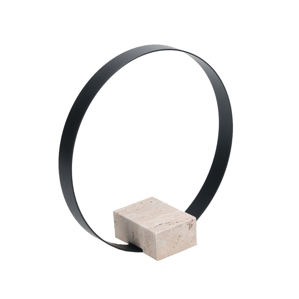 Iron & Marble Geometric Sculpture - Round CZ3127