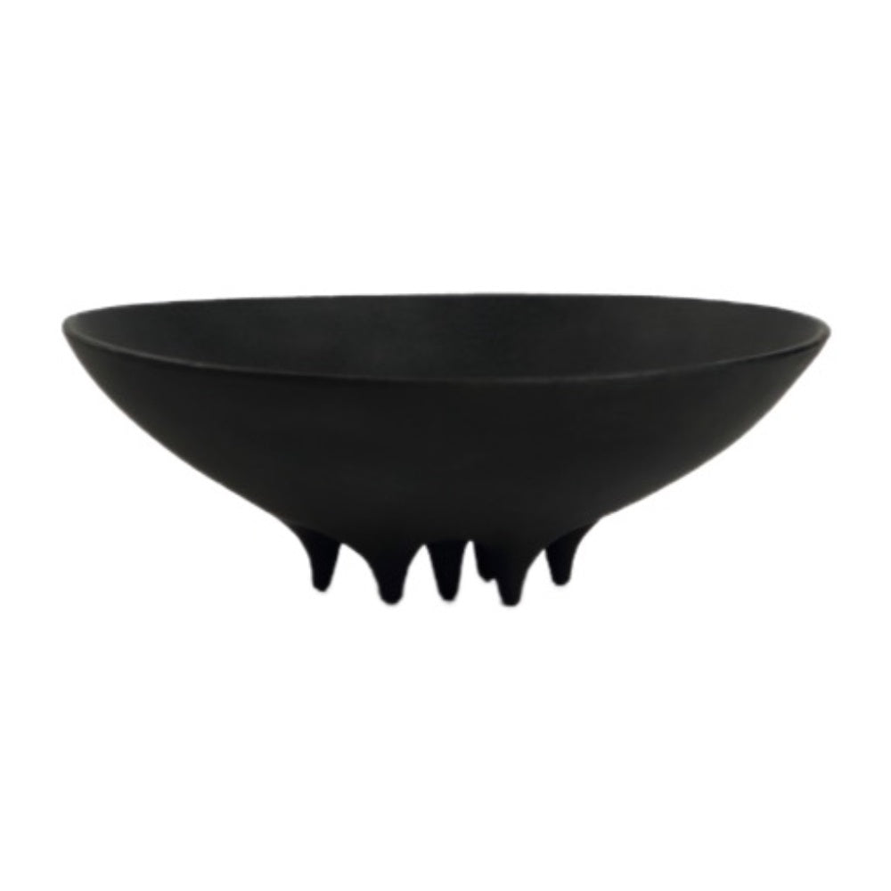 Black Ceramic Footed Decorative Bowl CZCV-0006