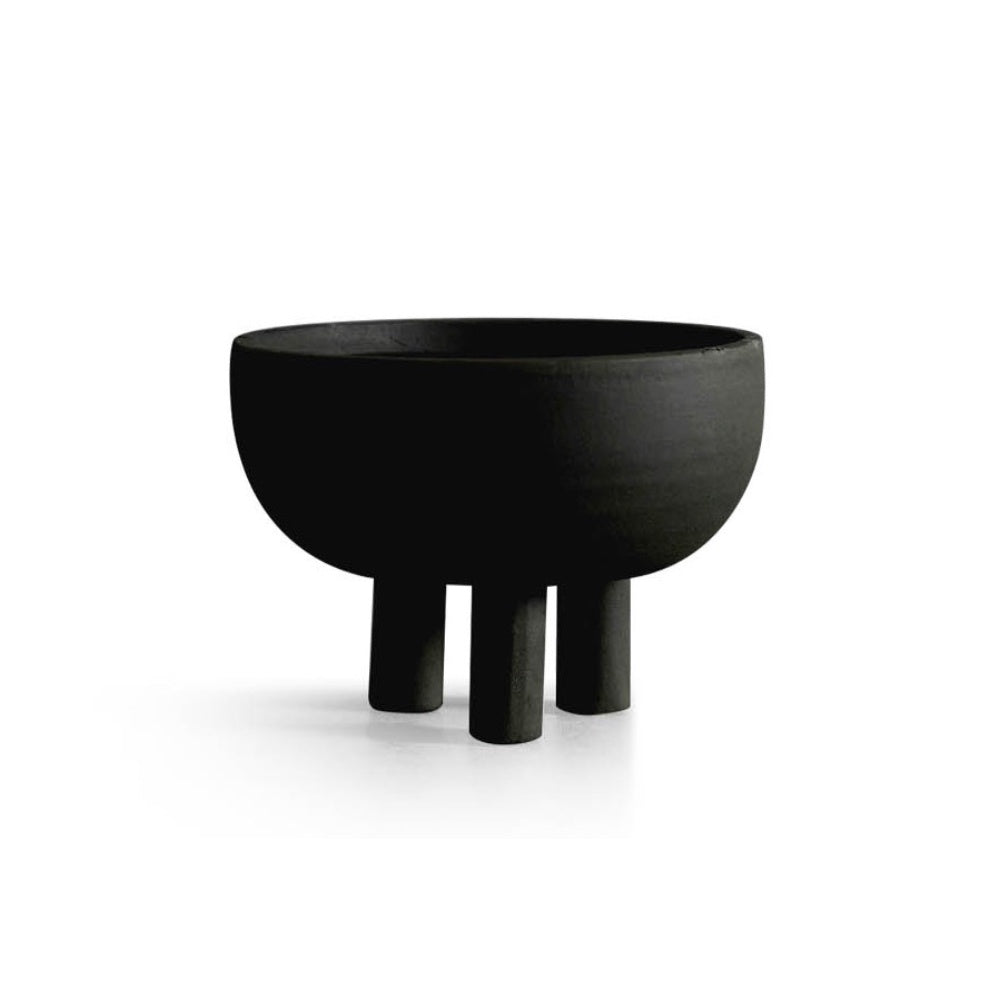 Black Ceramic Footed Bowl CZCV-0038