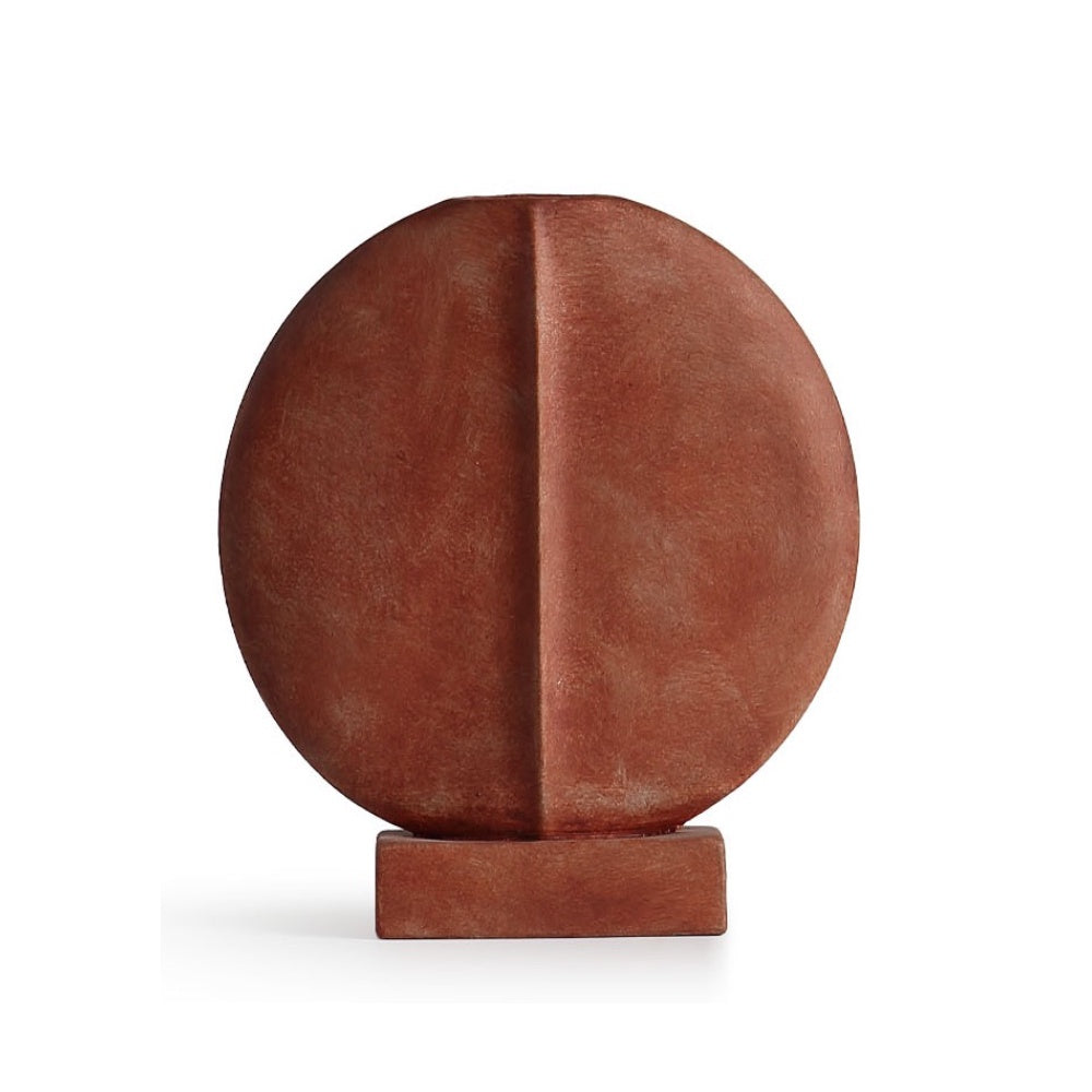 Clay Ceramic Round Vase with Crease Detail CZCV-0065