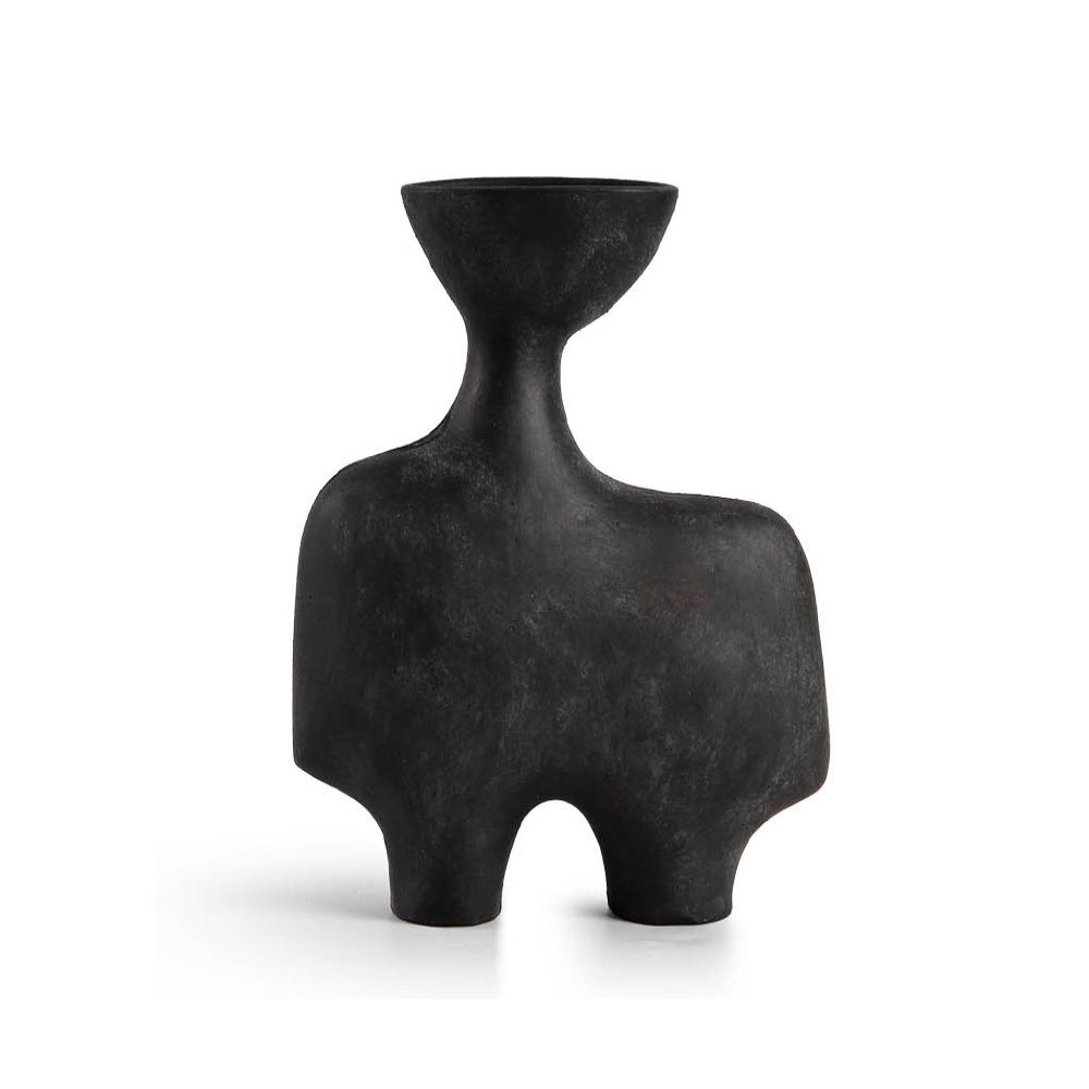 Black Sculptural Ceramic Vase CZCV-0172