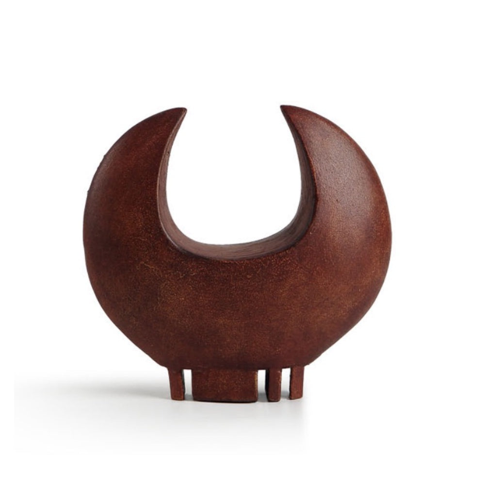 Curved Brown Antique Ceramic Décor CZCV-0178