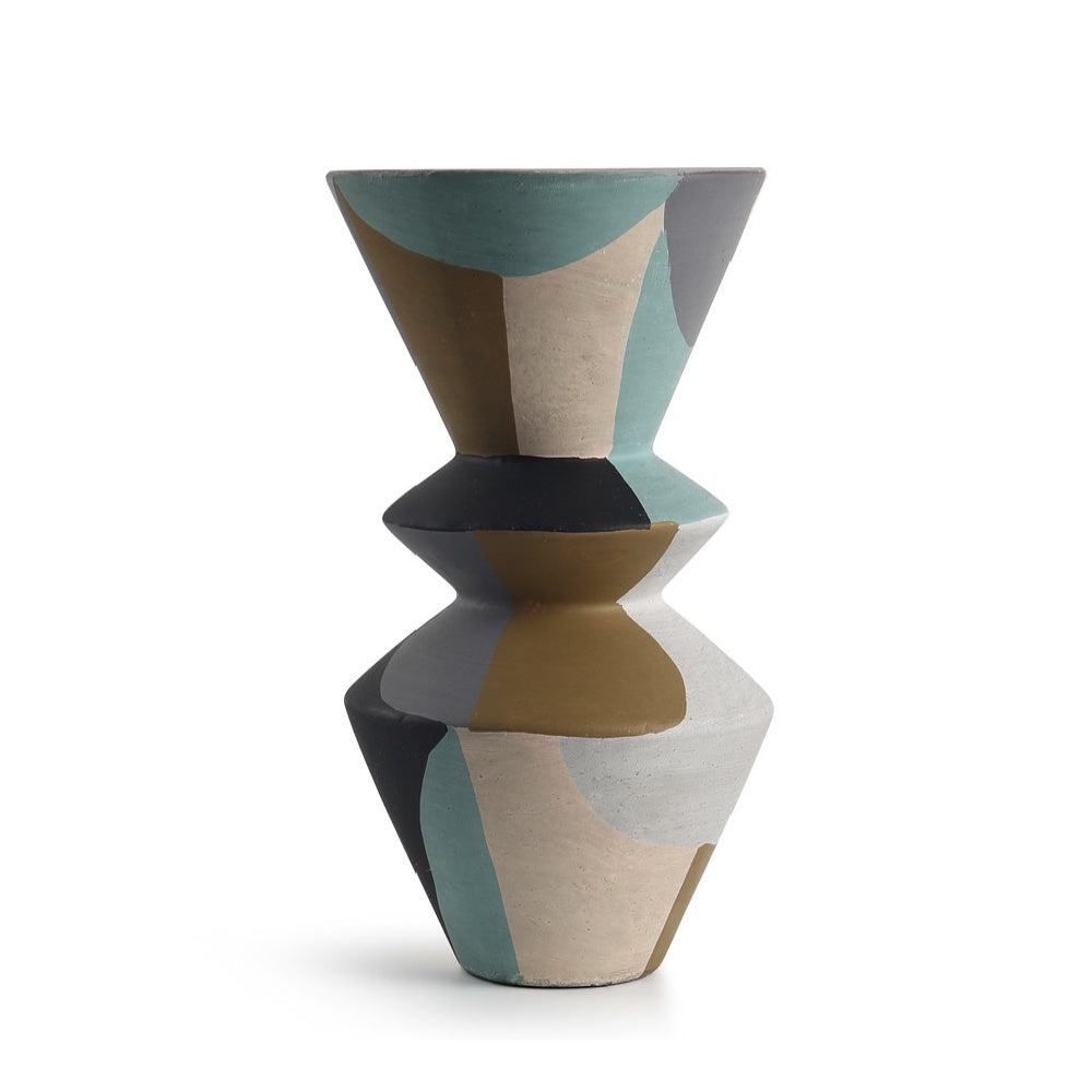 Ceramic Vase with Multi-Colored Pattern Detail CZCV-0258