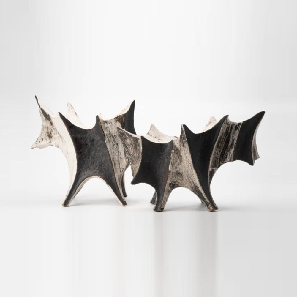 Black & White Abstract Shaped Vase - A CZCV-0719