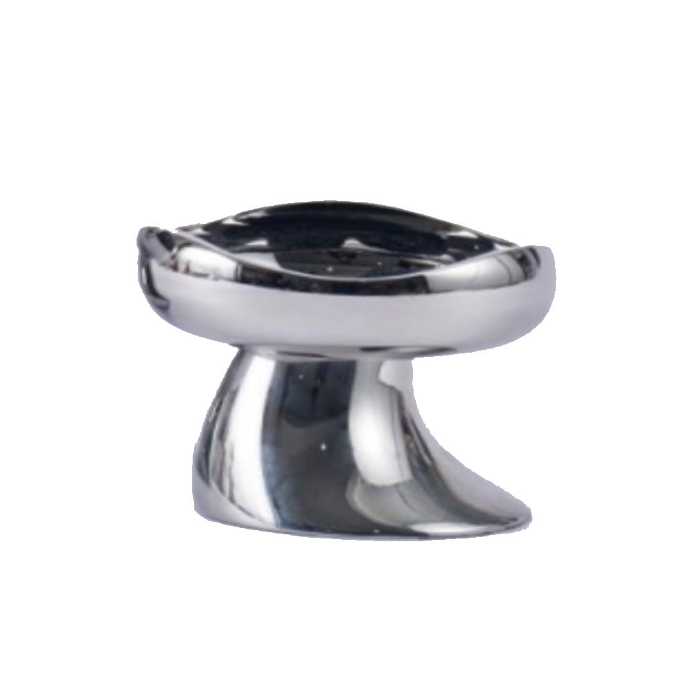 Silver Metal Pedestal Decorative Bowl - Small CZT-1006
