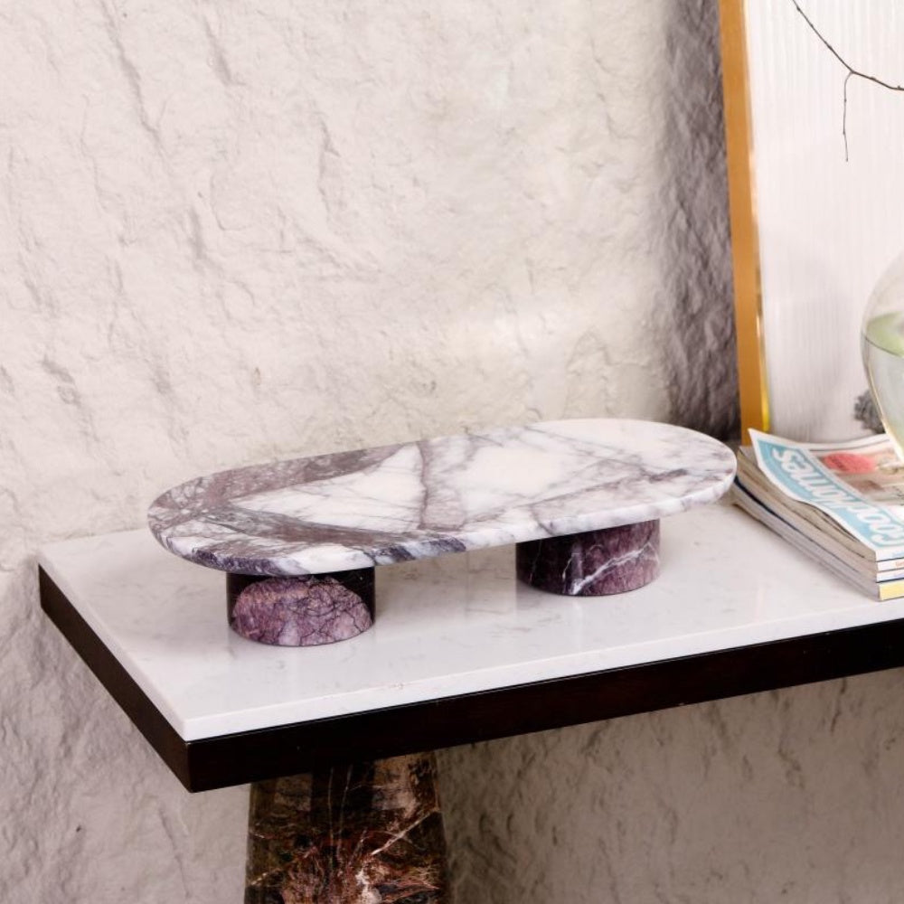 Lilac Marble Pedestal Tray CZT-1040
