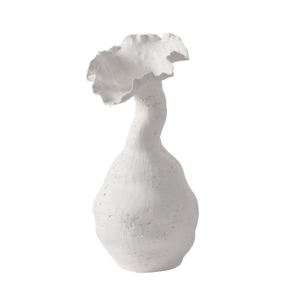 White Handmade Ceramic Organic Shaped Vase DS102557W05