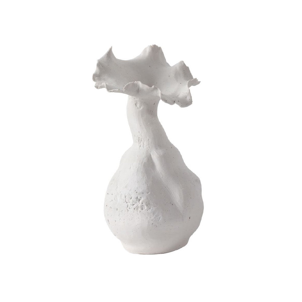 White Handmade Ceramic Organic Shaped Vase DS102557W06