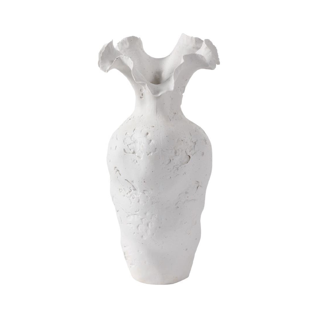 White Handmade Ceramic Organic Shaped Vase - Large DS102558W05