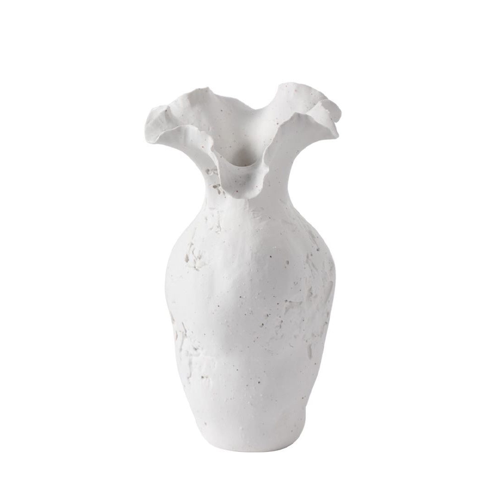 White Handmade Ceramic Organic Shaped Vase - Medium DS102558W06