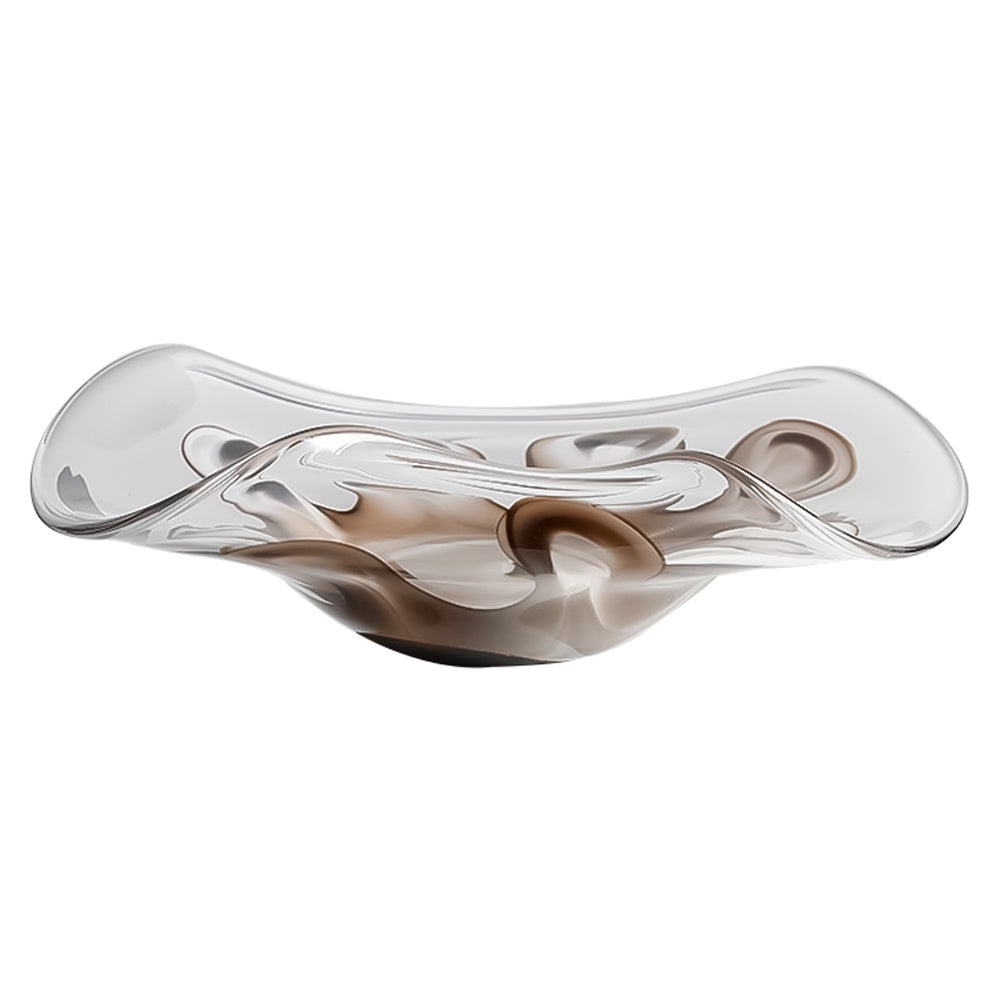 Brown & Clear Glass Decorative Bowl FB-E24028