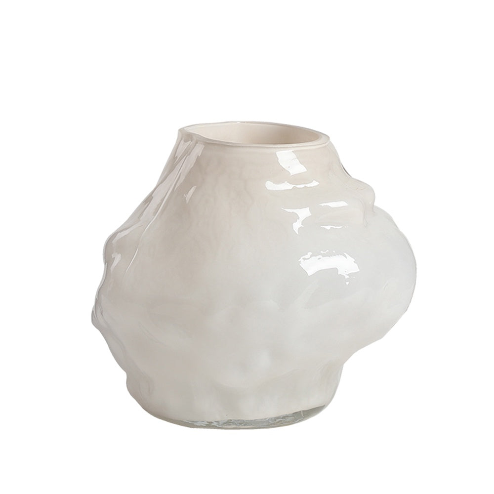 White Irregular Shaped Glass Vase - Medium FB-E24038B