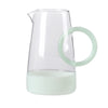 Clear & Mint Handmade Glass Pitcher with Ring Handle Detail FB-E24041A