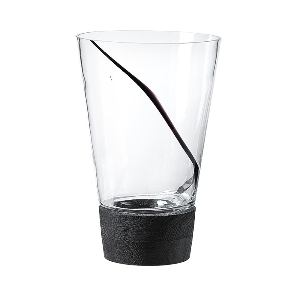 Glass Vase with Black Wooden Base - C FB-E24064A