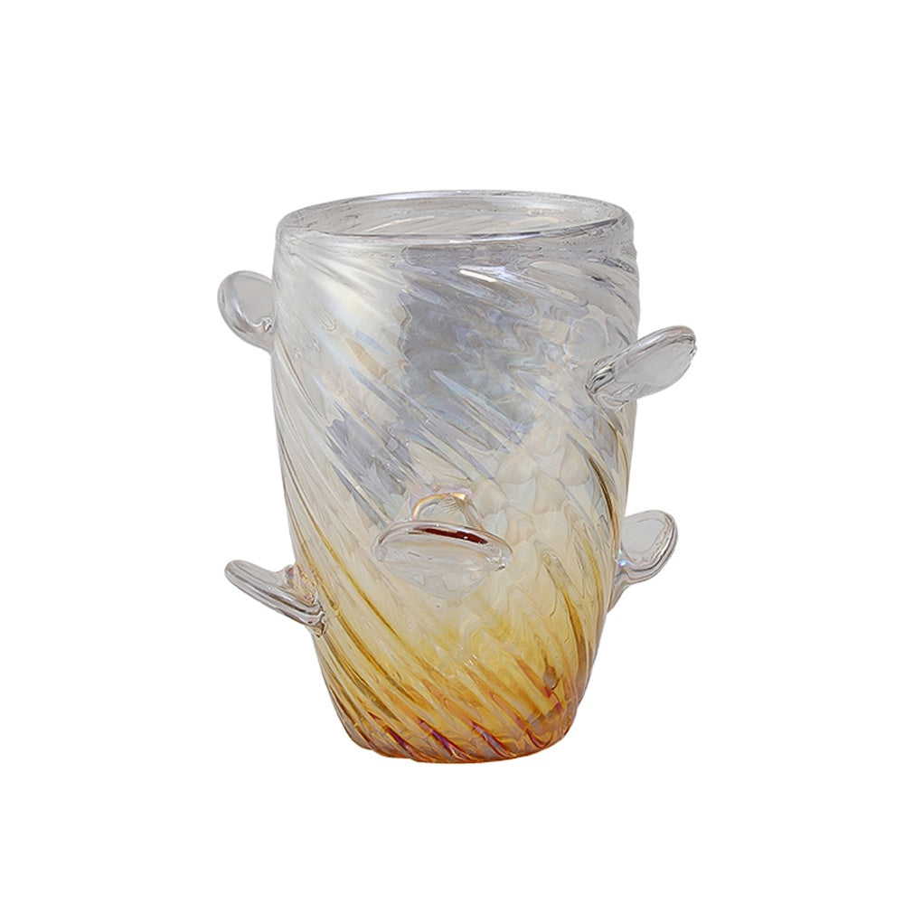 Handmade Glass Vase with Iridescent Detail - Small FB-E24073B