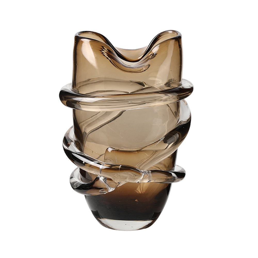 Brown Handmade Glass Vase - Large FB-E24075A