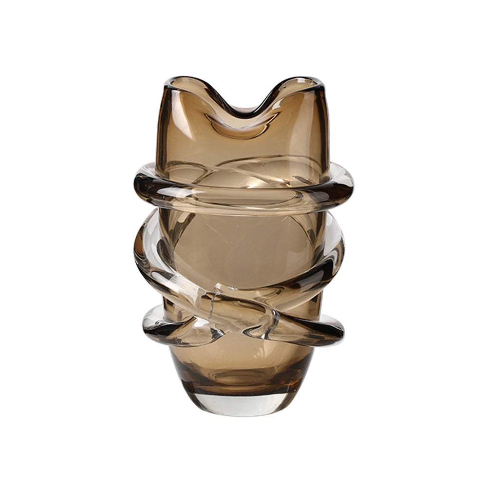 Brown Handmade Glass Vase - Small FB-E24075B