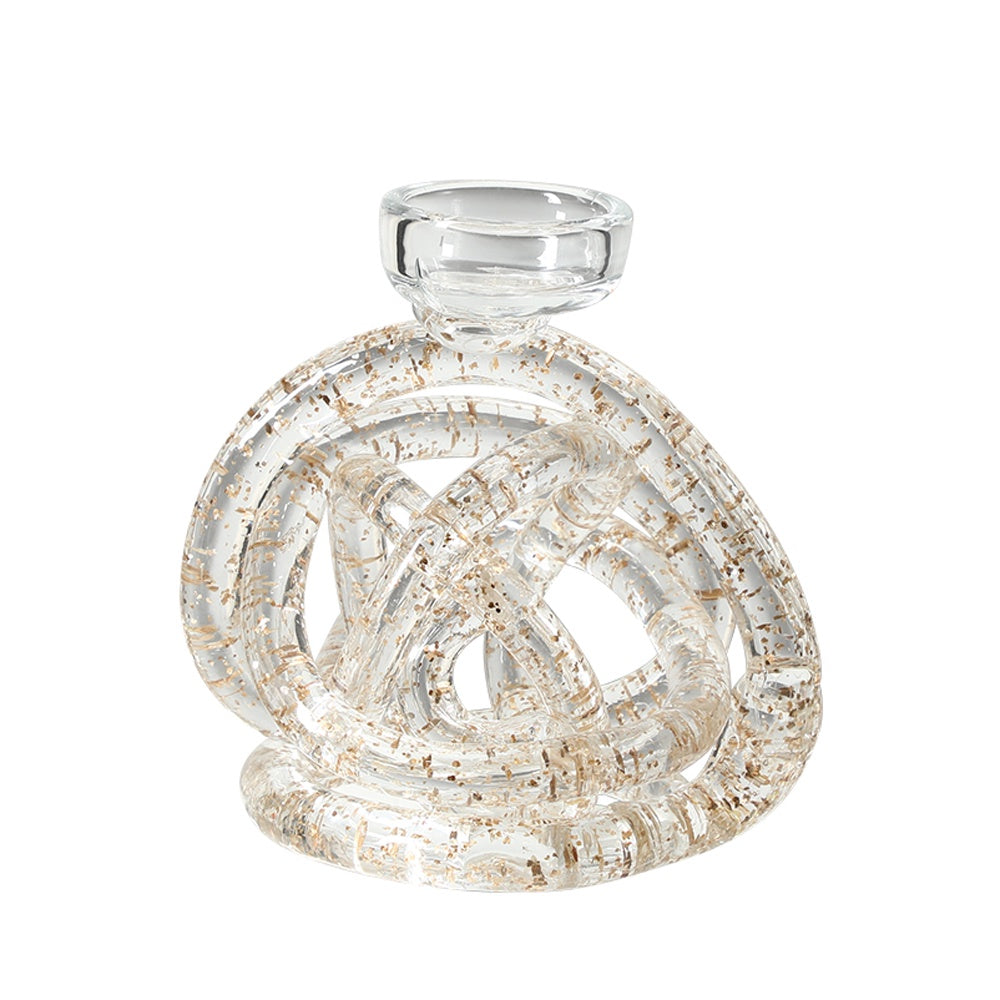 Handmade Glass Candleholder with Gold Speck Detail - Large FB-E25002A