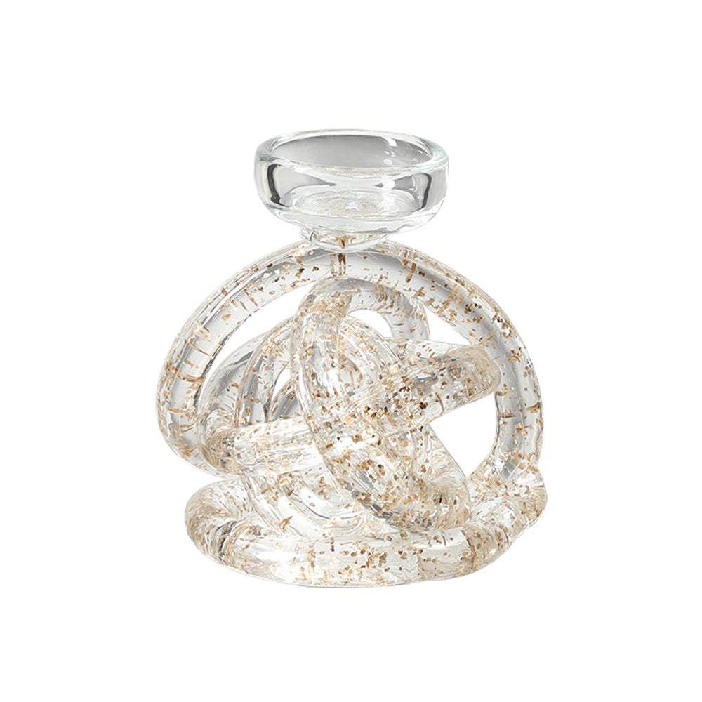 Handmade Glass Candleholder with Gold Speck Detail - Small FB-E25002B