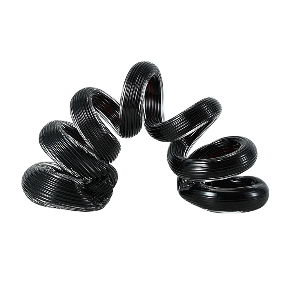 Handmade Glass Squiggle Sculpture - Black FB-E25005