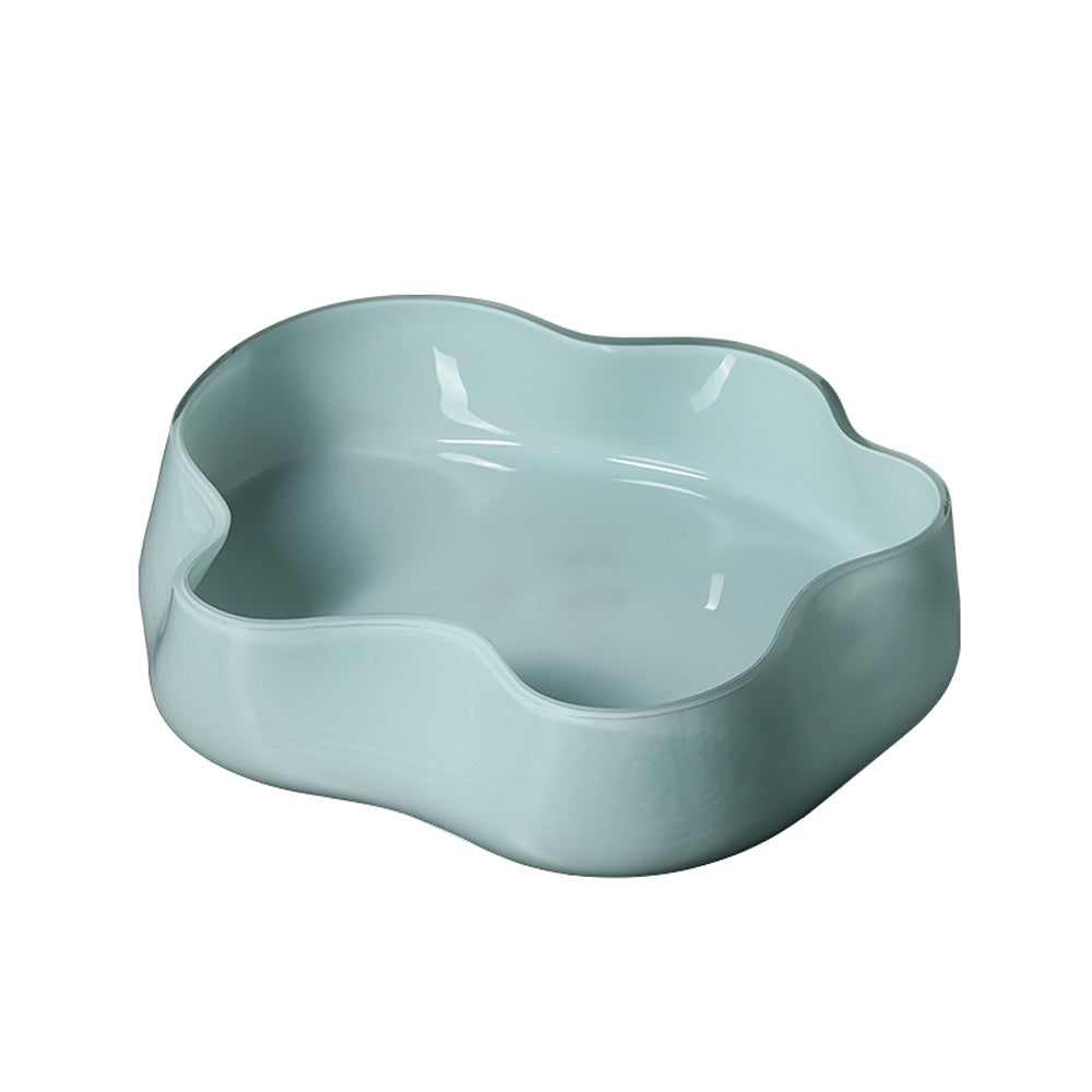 Blue Ceramic Plate with Ruffle Detail - Large FB-E25010A