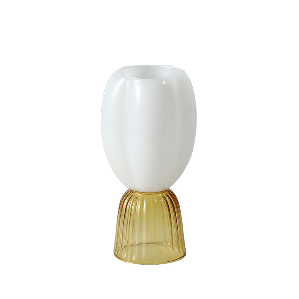 White & Yellow Glass Bud Vase FB-E25022