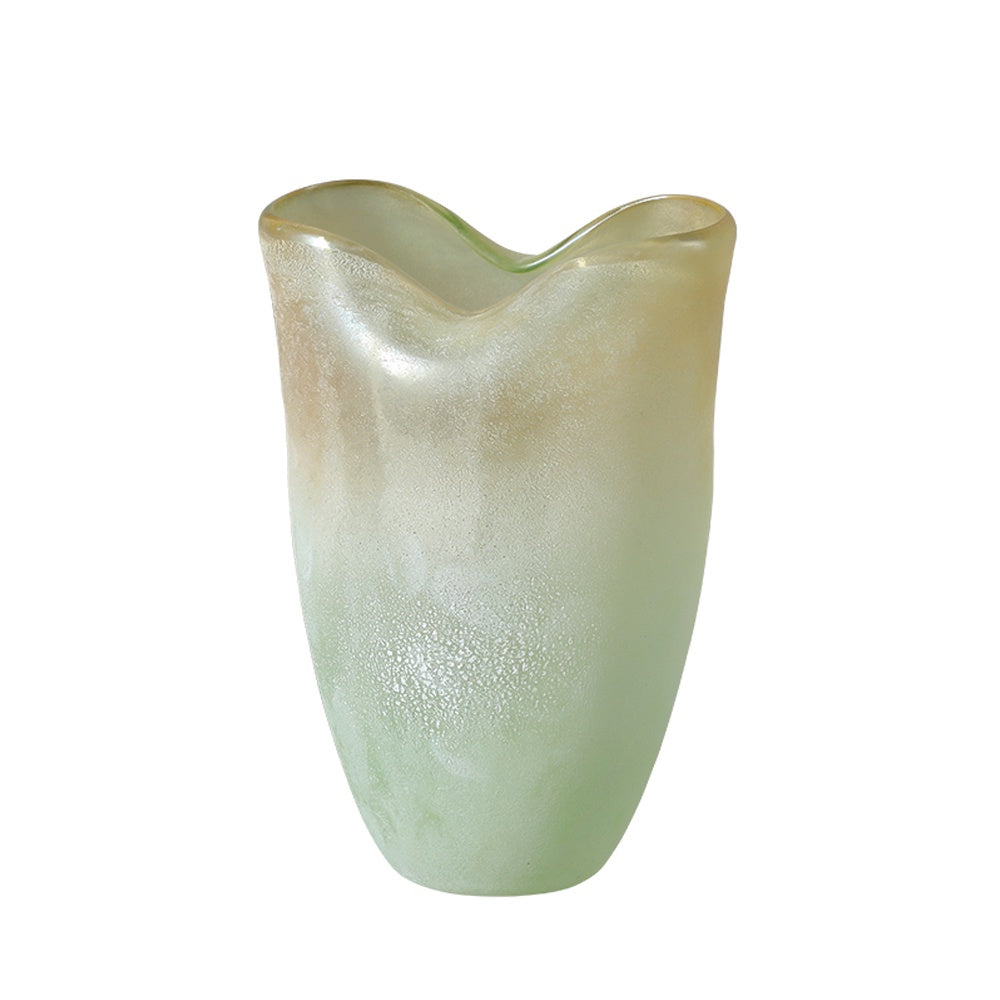 Green Glass Vase with Curve Top - Tall FB-E25024A
