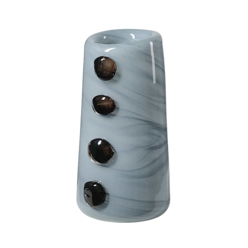 Grey Glass Vase with Button Detail - Tall FB-E25028A