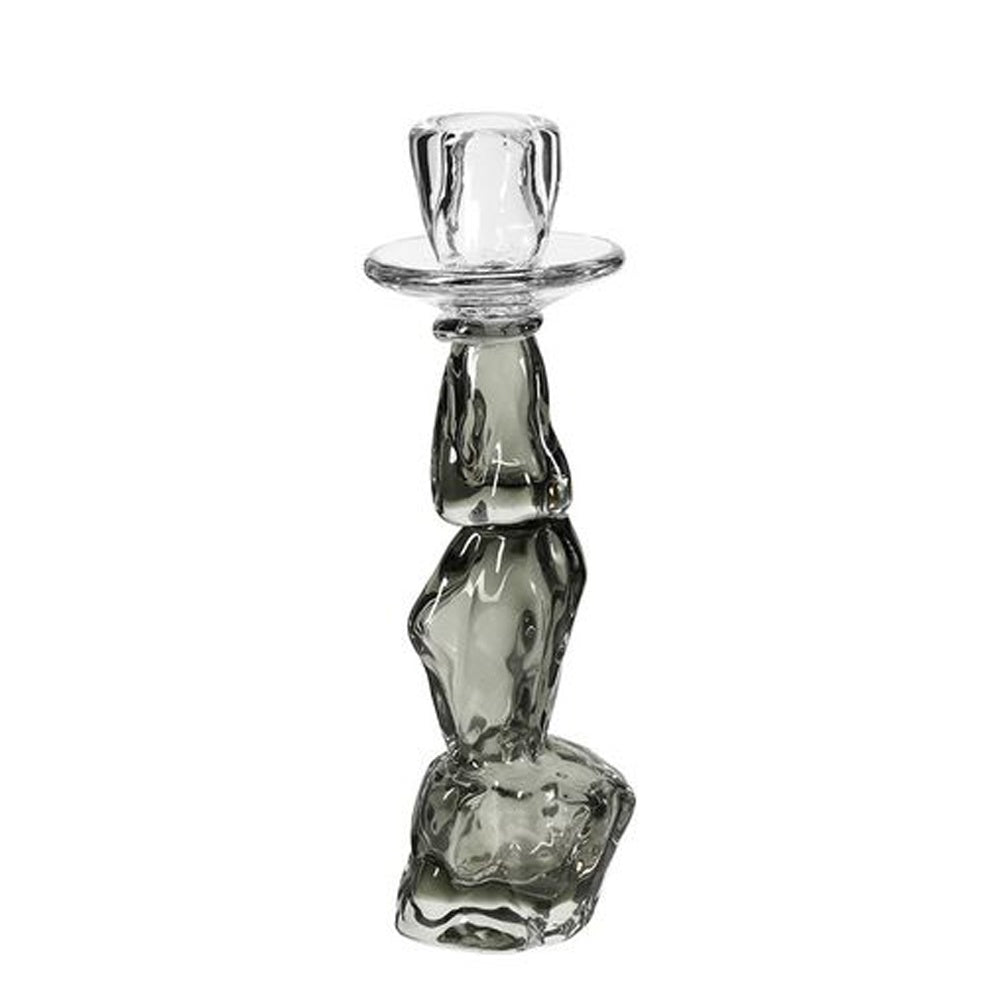 Grey Handmade Glass Candleholder FB-E25060A