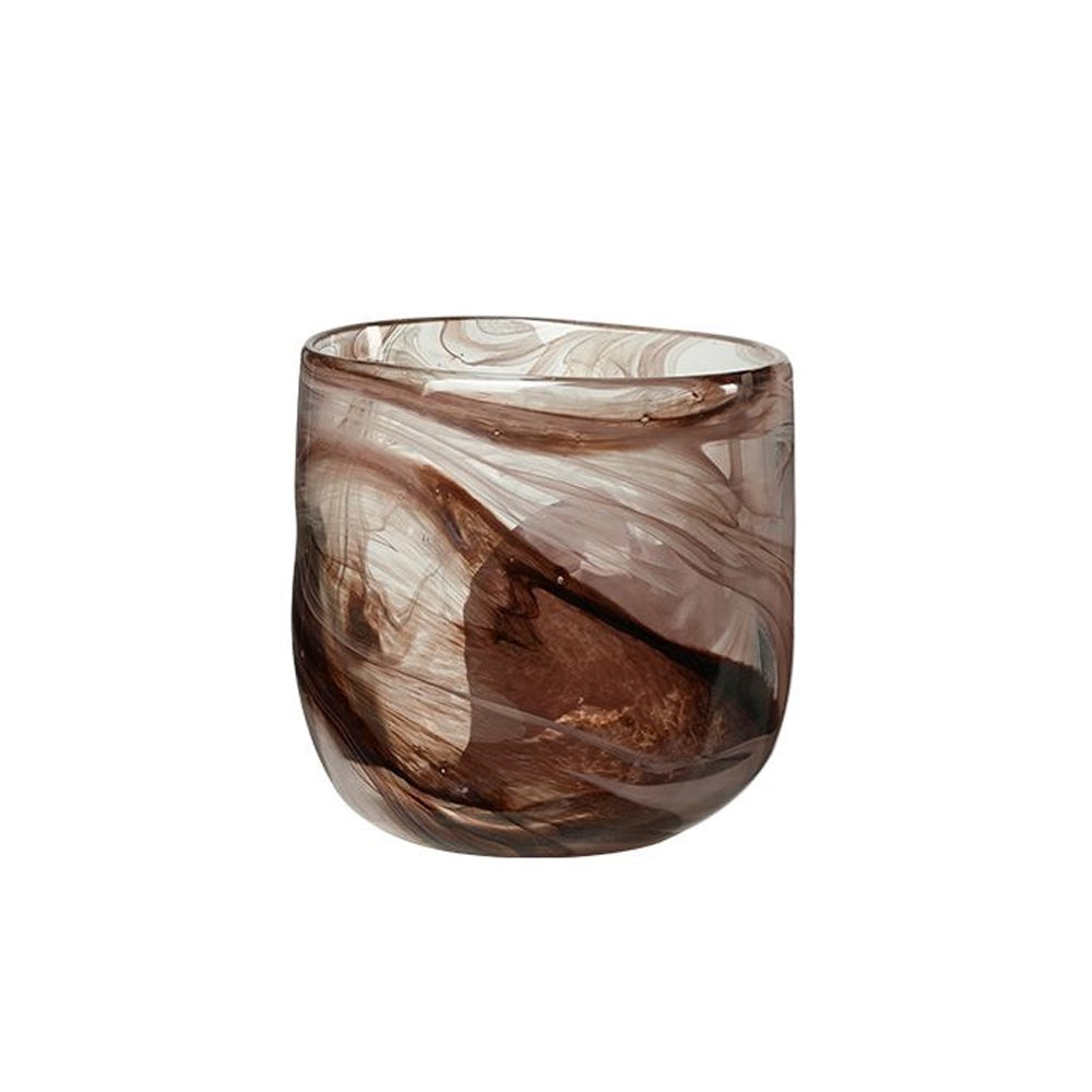 Brown Handmade Glass Vase - Wide FB-E25066B