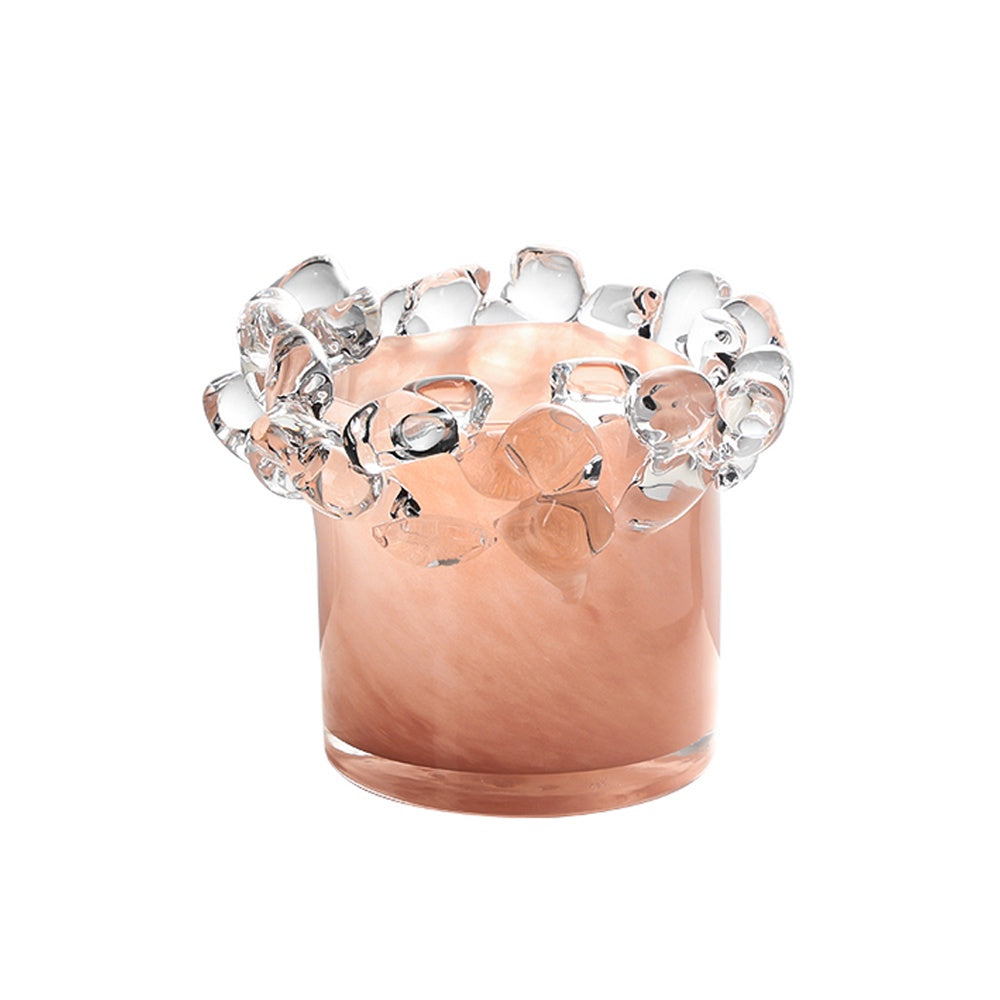 Blush Handmade Glass Vase with Cluster Detail - B FB-E26016B