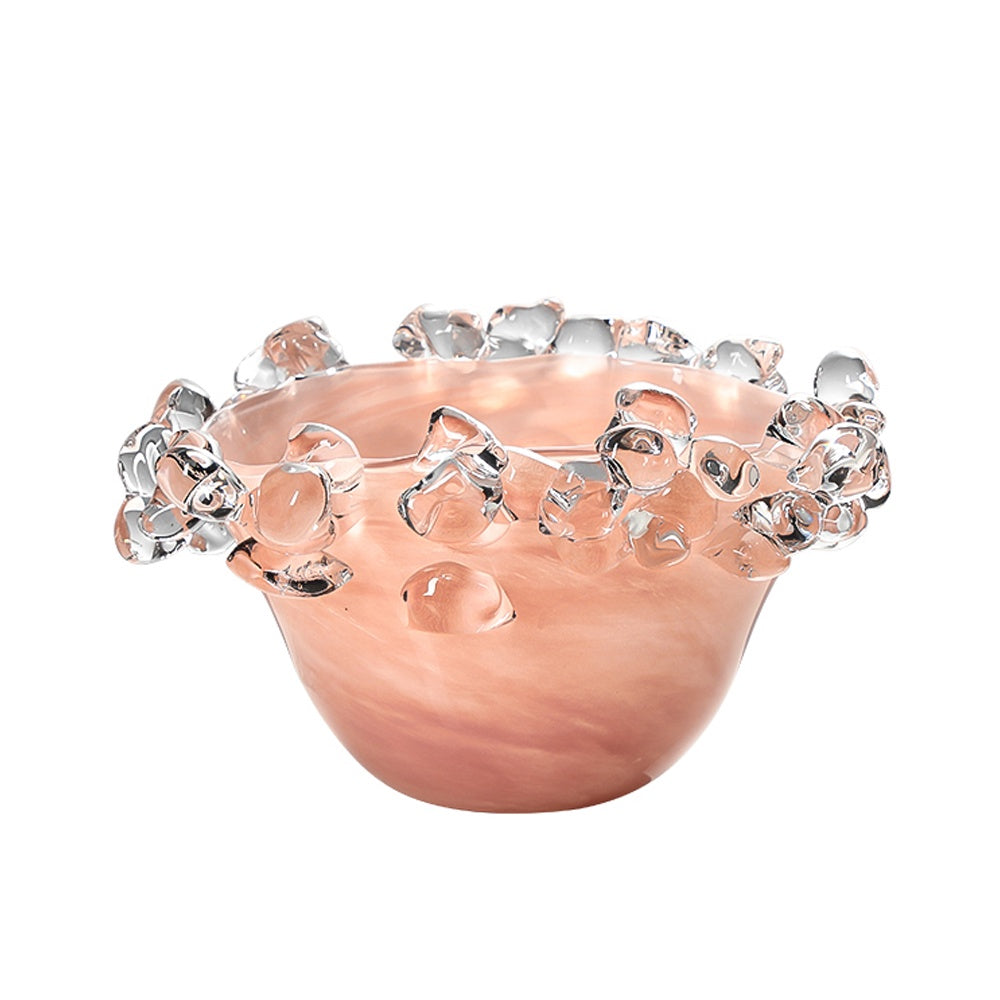 Blush Handmade Glass Vase with Cluster Detail - C FB-E26017