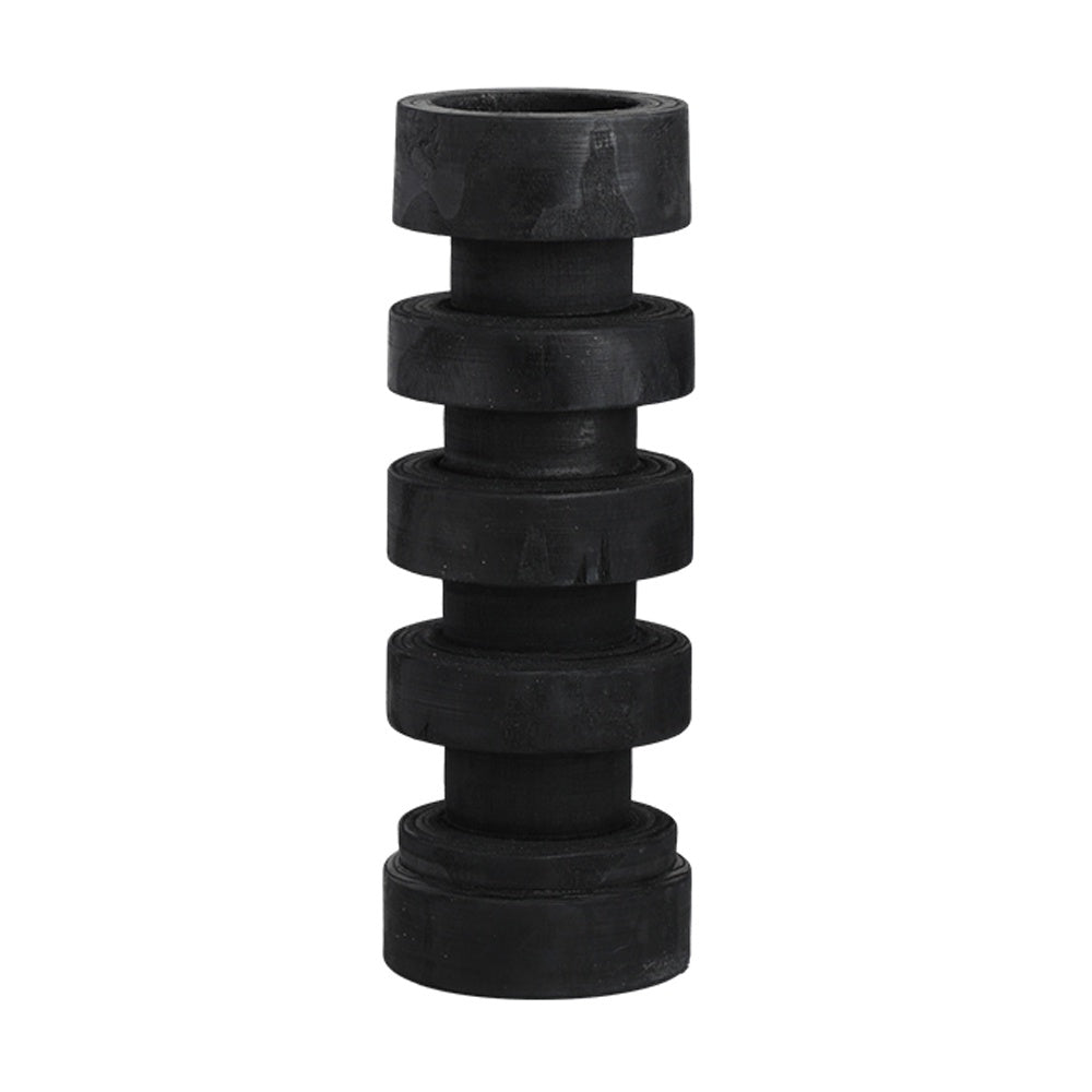 Black Wooden Candleholder - Tall FB-MC24002A