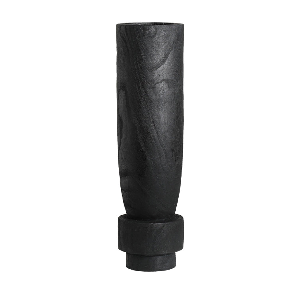 Black Wooden Vase - Tall FB-MC24005A