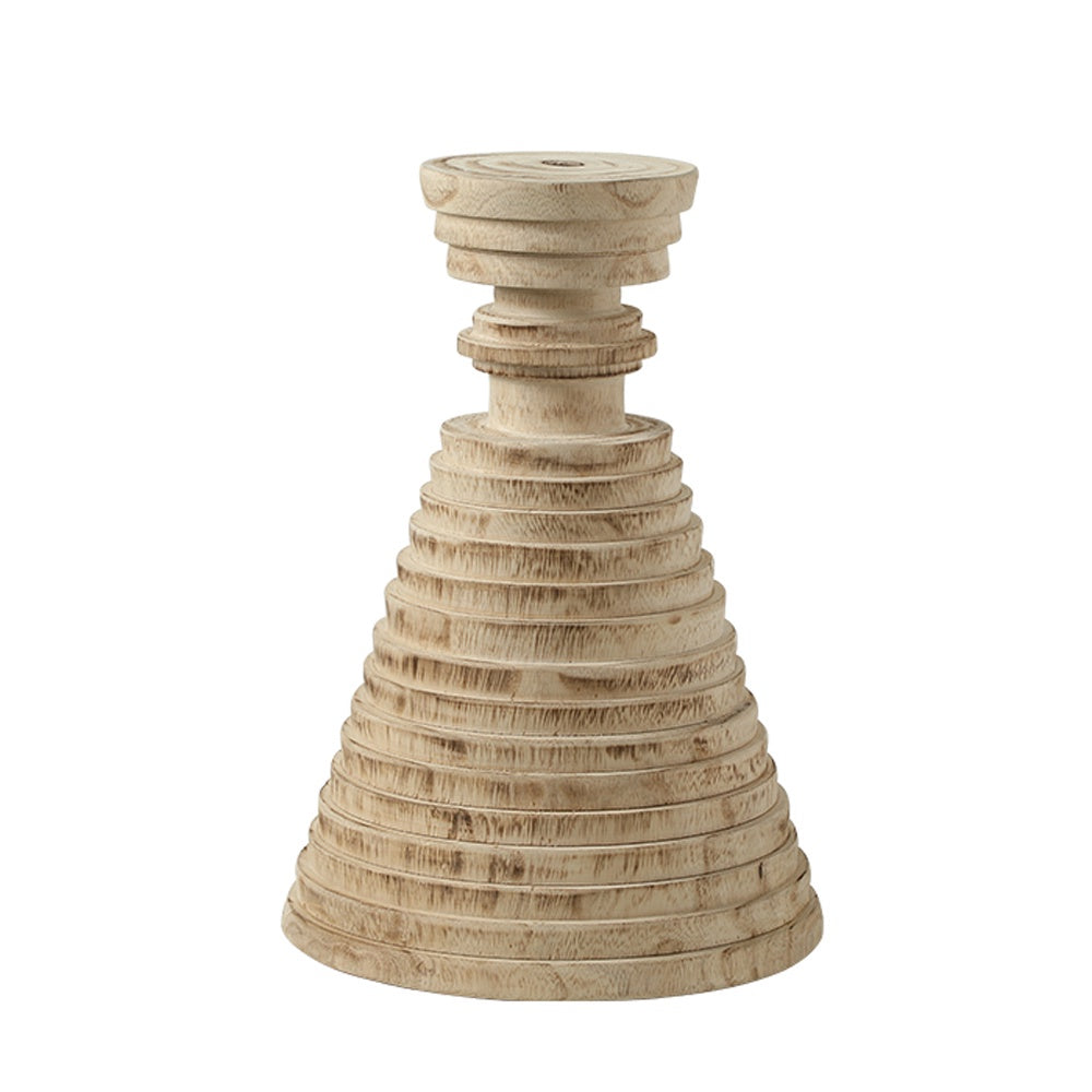 Natural Wooden Stacked Conical Décor FB-MC25005B