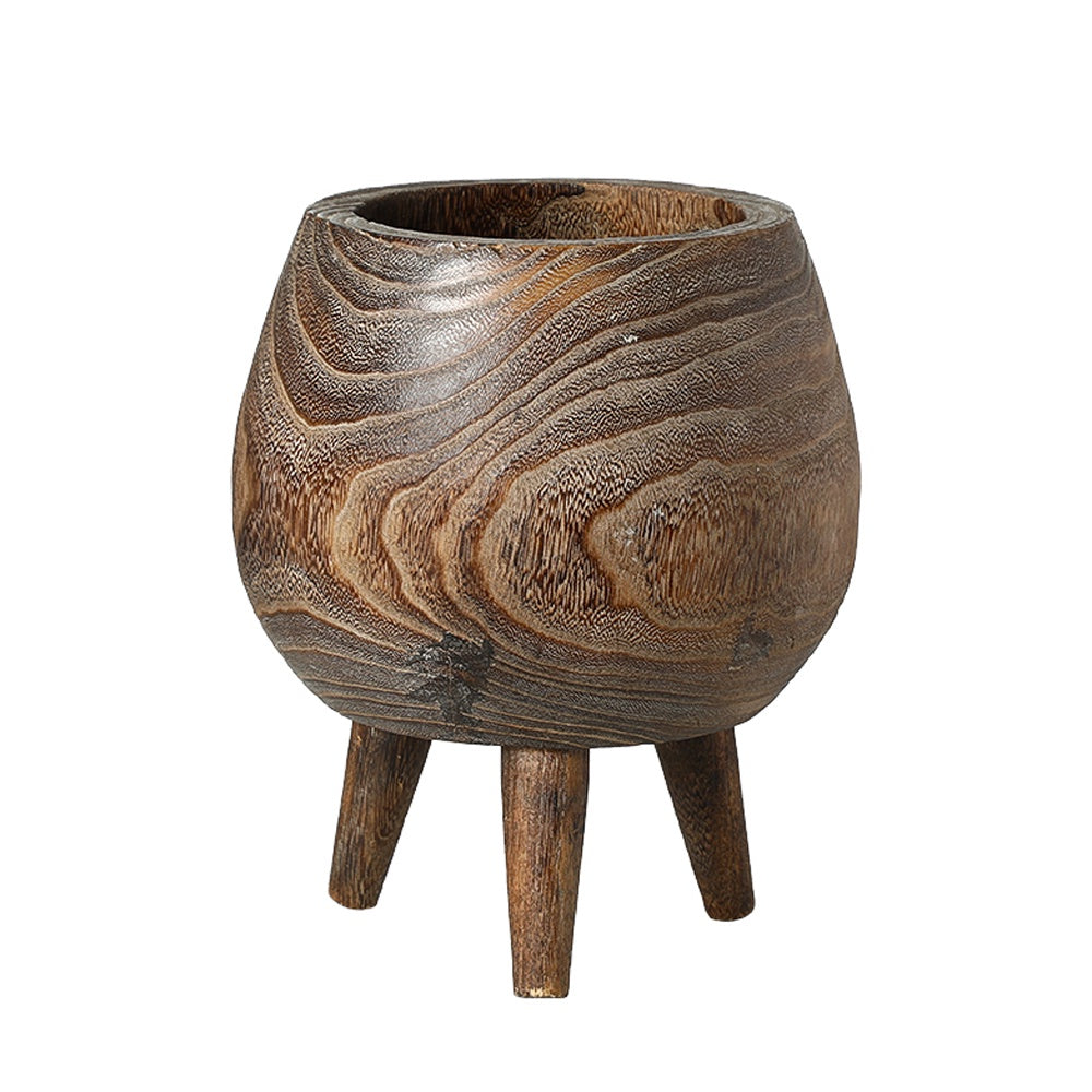 Round Wooden Bowl with Tripod Legs - Large FB-MC26001A