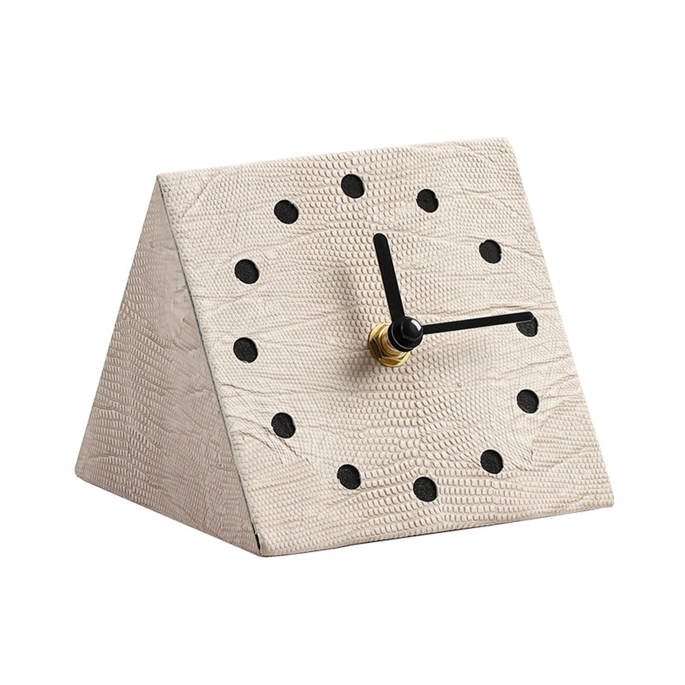 Light Grey Leather Desk Clock FB-PG24001A