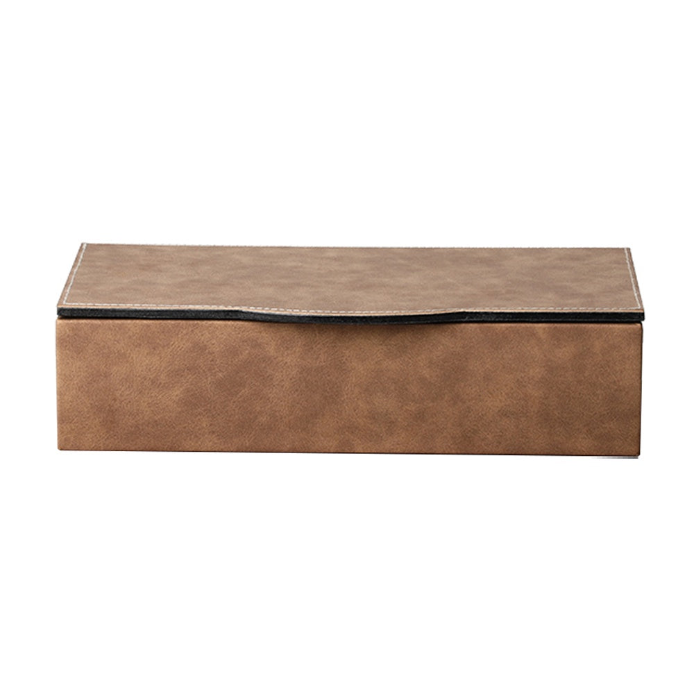 Coffee Wood & Leather Decorative Box - Medium FB-PG24005B