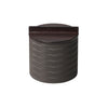 Dark Grey Wood & Leather Round Decorative Box FB-PG24008C