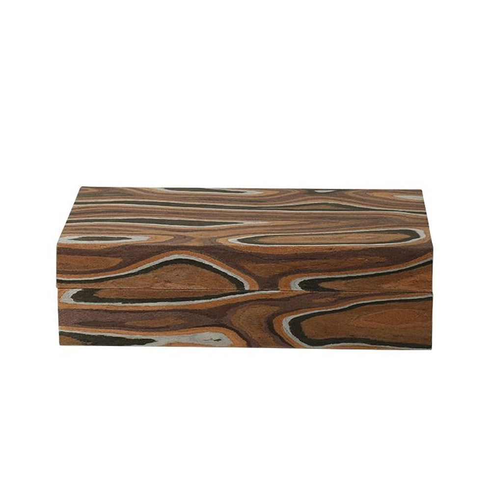 Brown Wood & Veneer Decorative Box - Small FB-PG25012B