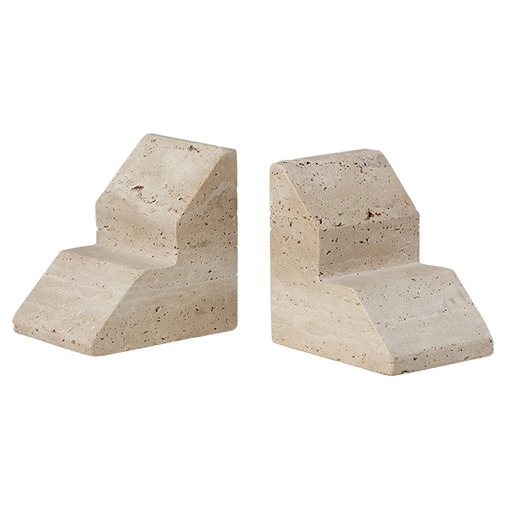Set of 2 Travertine Bookends FB-T25033