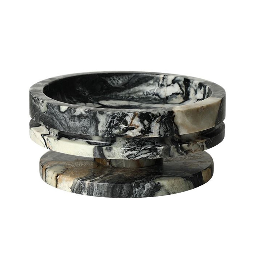 Round Marble Footed Decorative Bowl FB-T25086