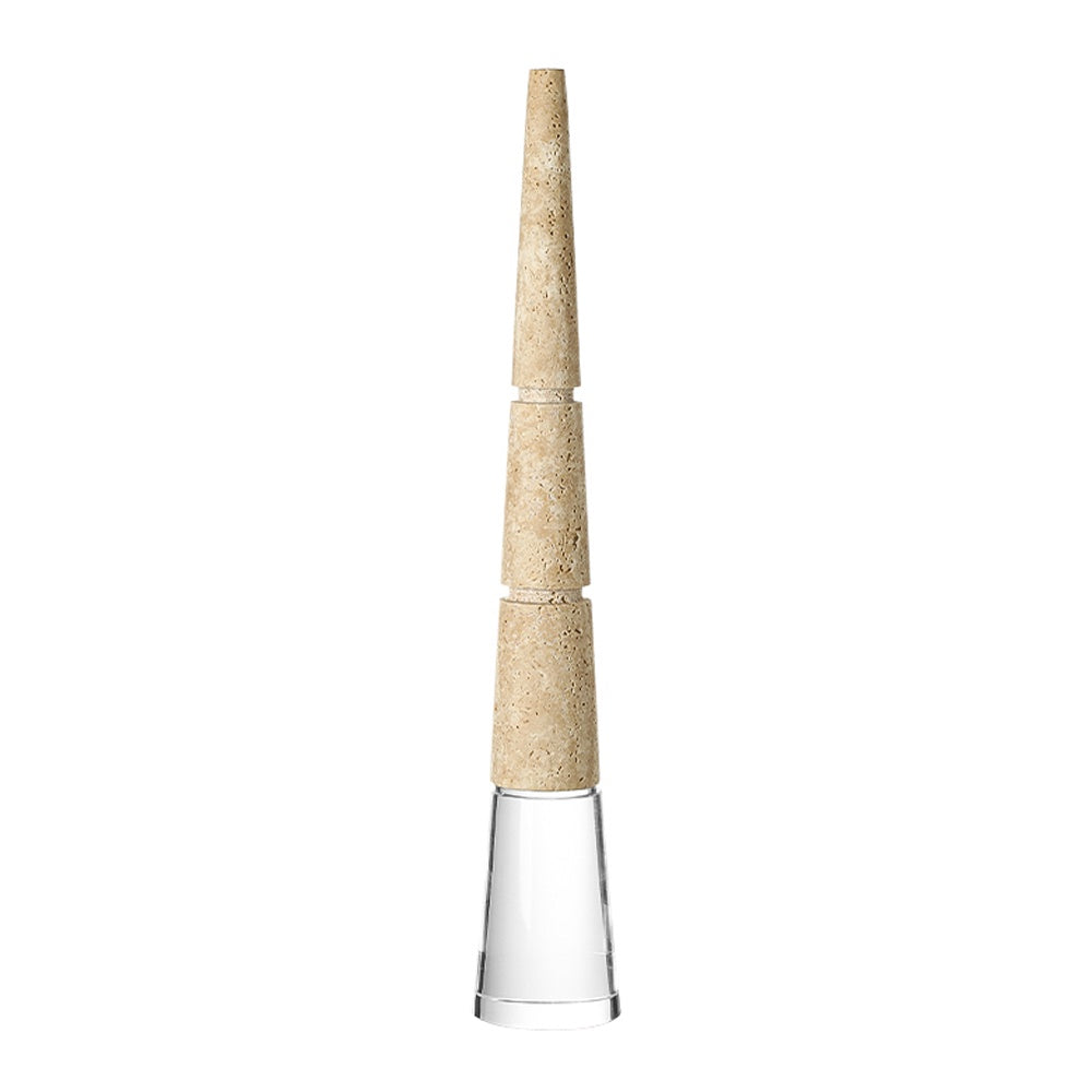 Beige Stone & Crystal Pyramid Décor - Large FB-T26008A