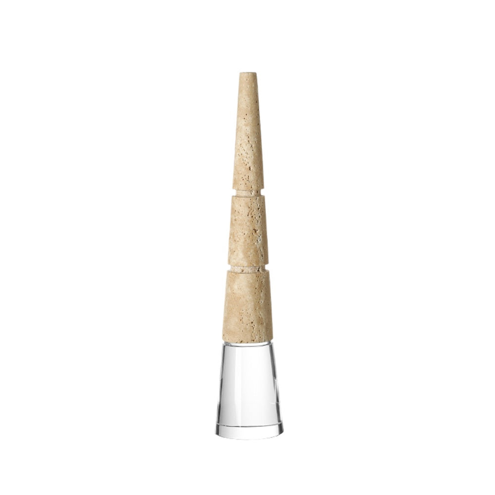 Beige Stone & Crystal Pyramid Décor - Medium FB-T26008B