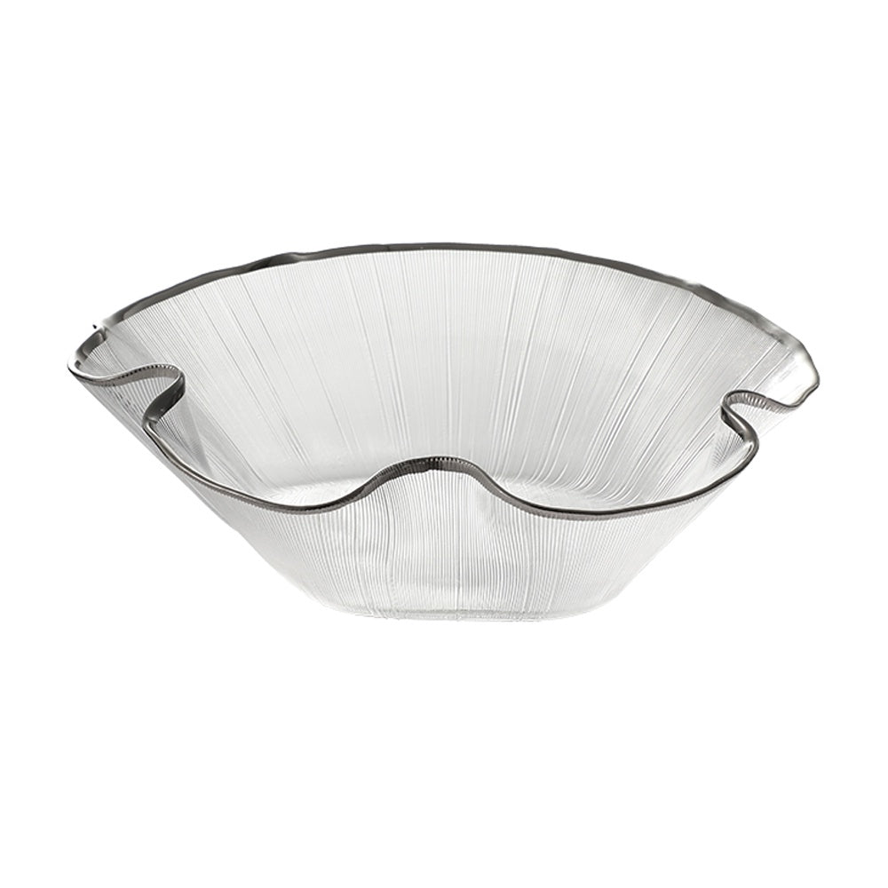 Textured Glass Decorative Bowl with Rim Detail FC-CJ24003