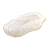 Glass & Gold Foil Decorative Plate with Ripple Design - A FC-CJ24004A