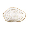 Glass & Gold Foil Decorative Plate with Ripple Design - C FC-CJ24004C