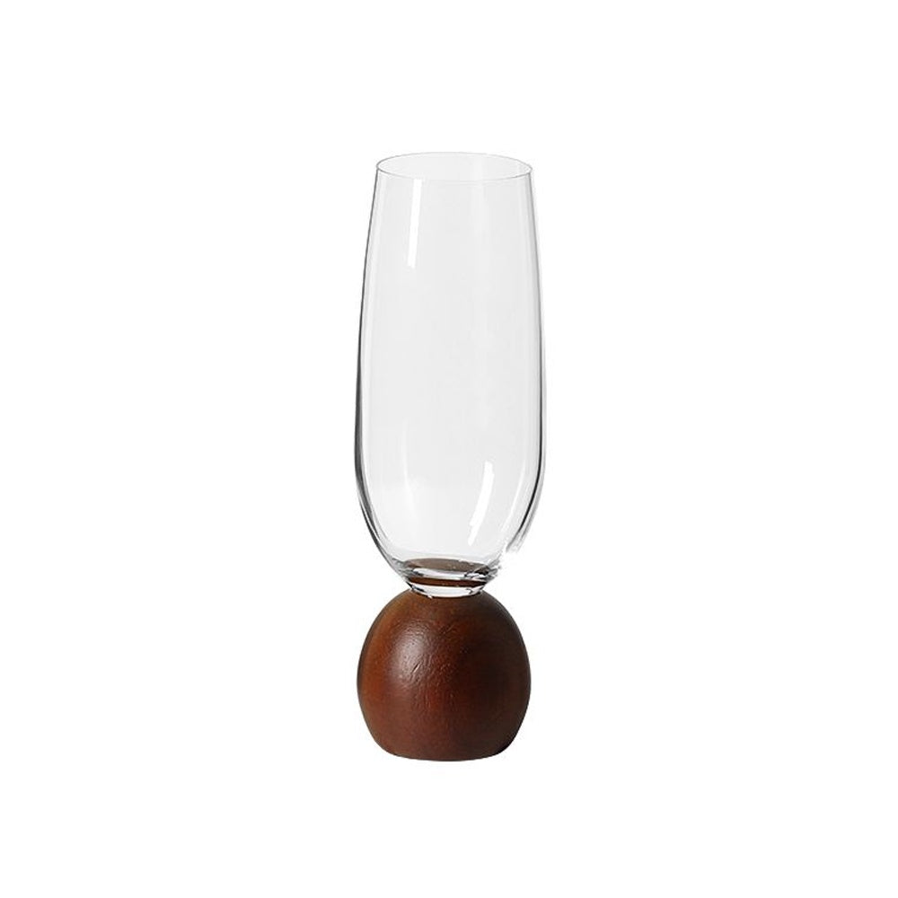 Glass Flute with Wood Detail FC-CJ25001