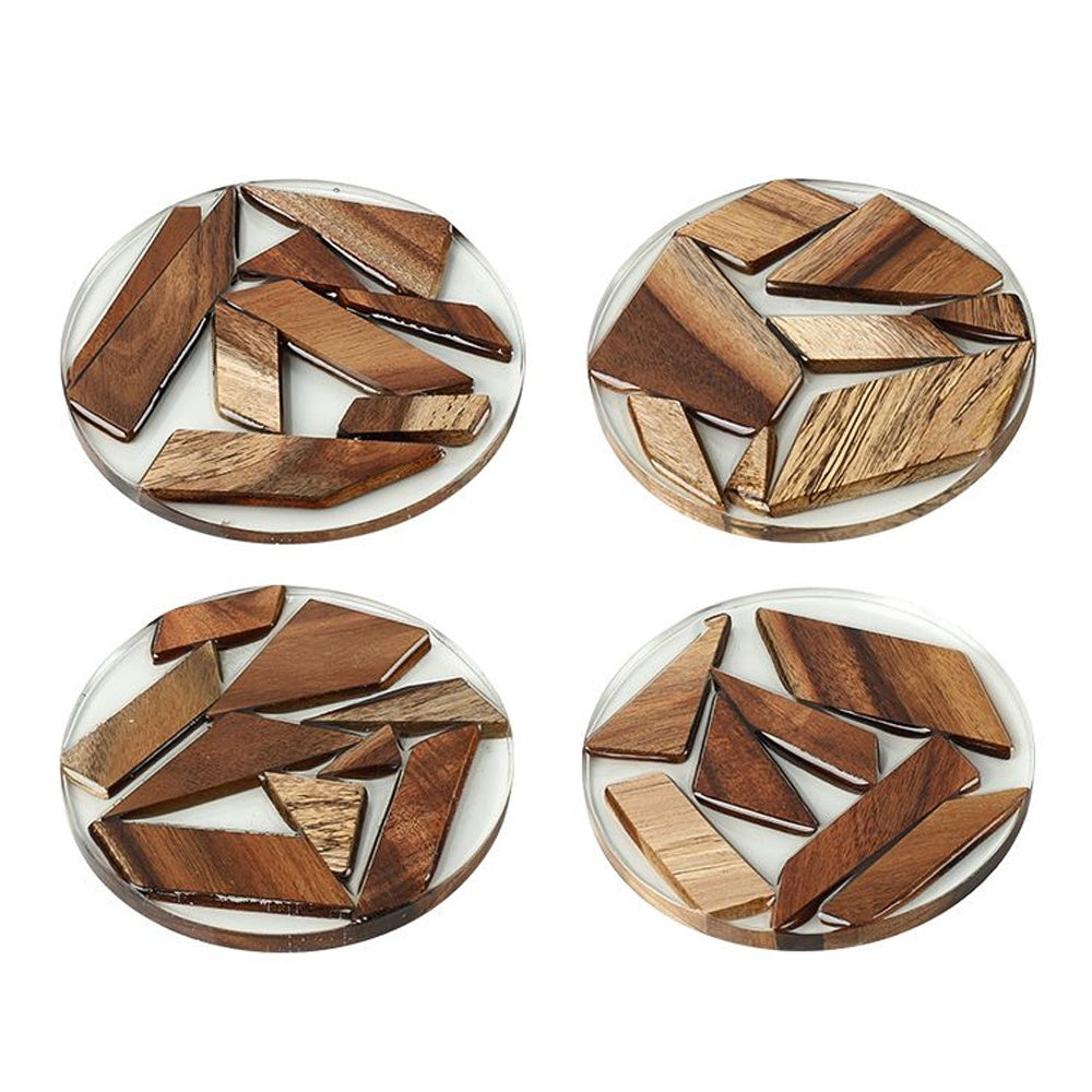 Wood & Resin Coaster Set FC-CJ25009